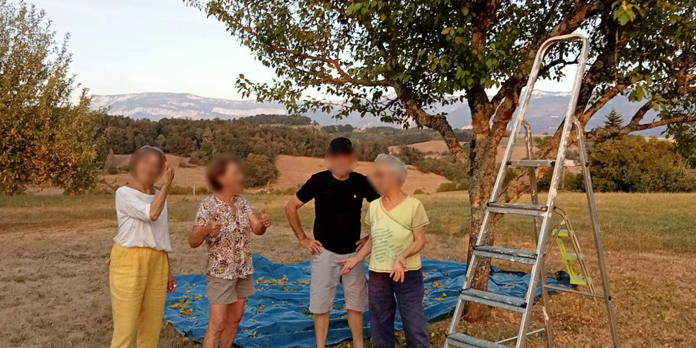 glanage_prune photographie de personnes qui glanent des prunes